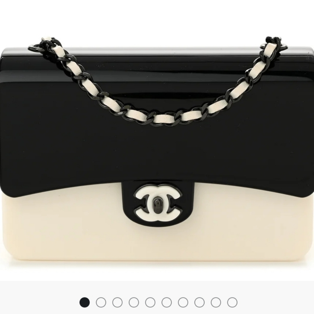 CHANEL Black and Cream Clutch